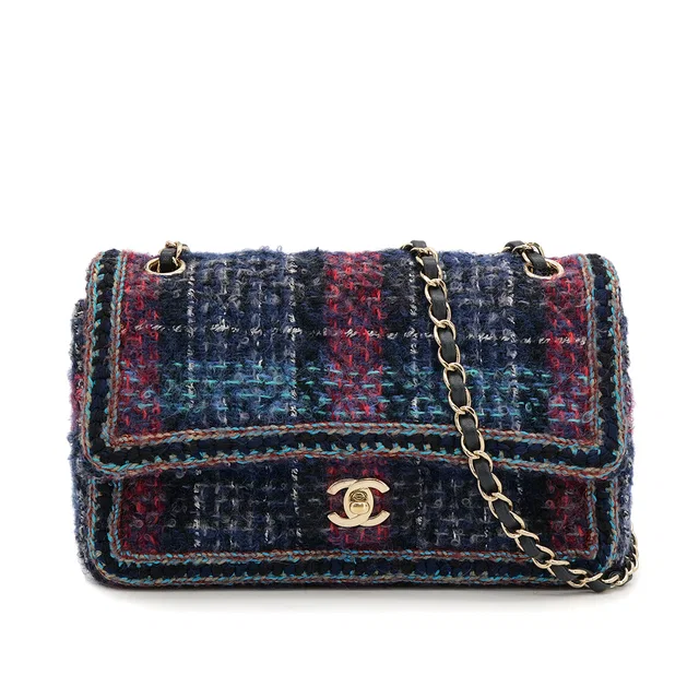 Chanel Matelasse Chain Shoulder Bag Multicolor Tweed Gold Hardware in Multicolor Tweed from Luxury Promise