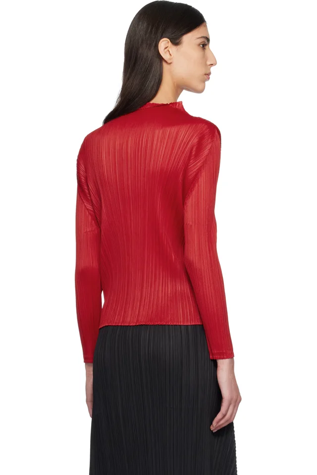 PLEATS PLEASE ISSEY MIYAKE Red Monthly Colors November Top, photo 3 of 4 from SSENSE