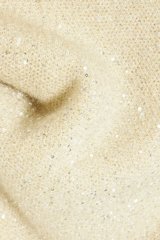 Proenza Schouler Sequined Tinsel Knitted Turtleneck Sweater in White, photo 4 of 4 from THE OUTNET