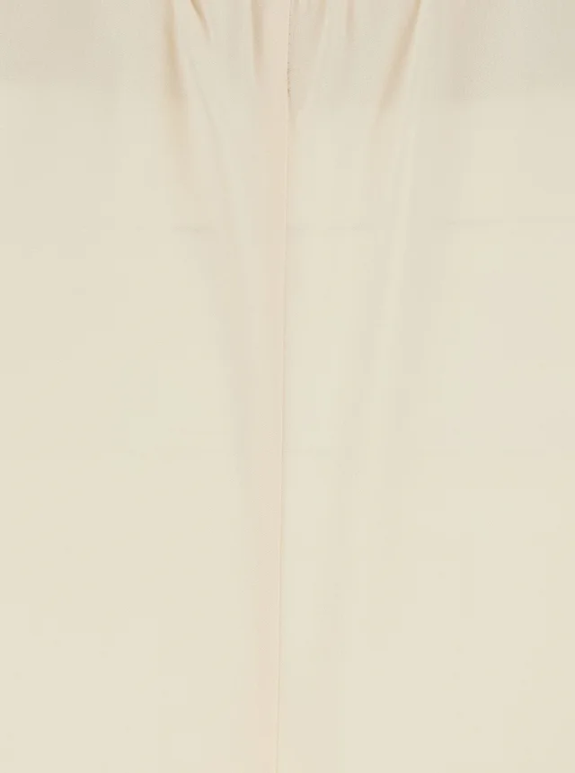 JUCCA White Fabric Elasticated Waist Pants for Women in White, photo 5 of 6 from Gaudenzi Boutique