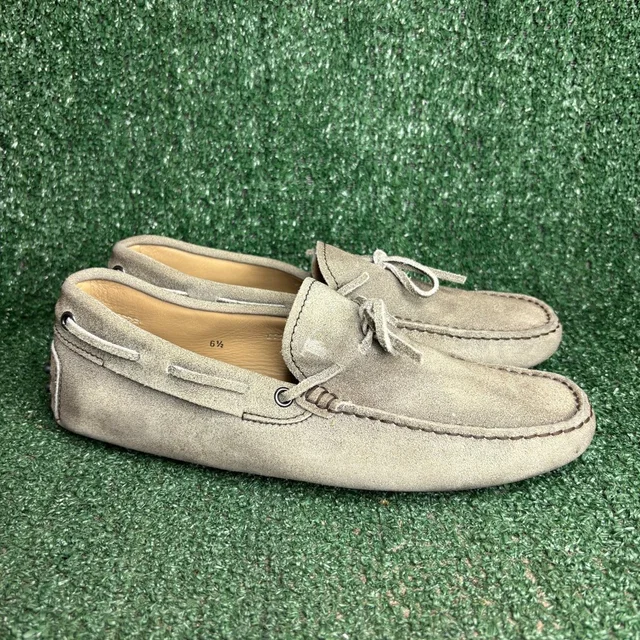 Tod's Laccetto Gommino Suede Tie Driving Moccasin Loafer Pebble Sole Grey Mens 8 in gray Suede from Poshmark