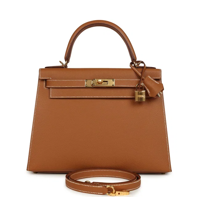 Hermès Kelly Sellier 28 Gold Epsom Gold Hardware in Gold Epsom leather from Madison Avenue Couture