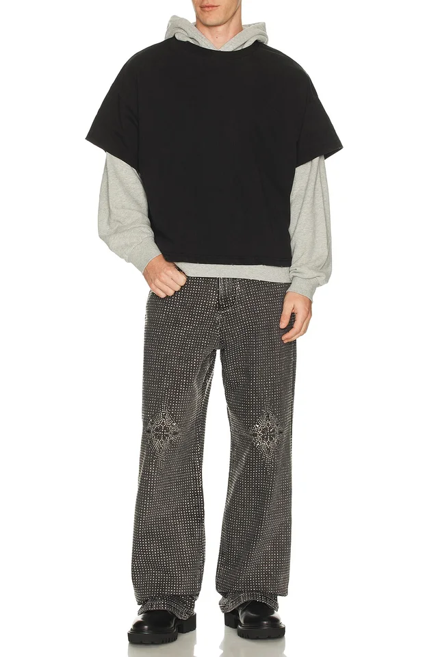 Birth Of Royal Child 20K Diamond Stellar Denim Pants in Black, photo 4 of 6 from REVOLVE (Canada)