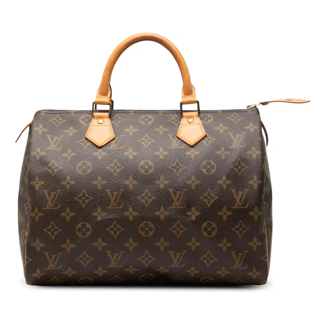 Brown Louis Vuitton Monogram Speedy 30 Boston Bag in Brown Coated canvas from Designer Revival