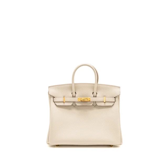 Hermès Birkin 25 Togo Craie GHW Stamp G in White Togo leather from EMIER