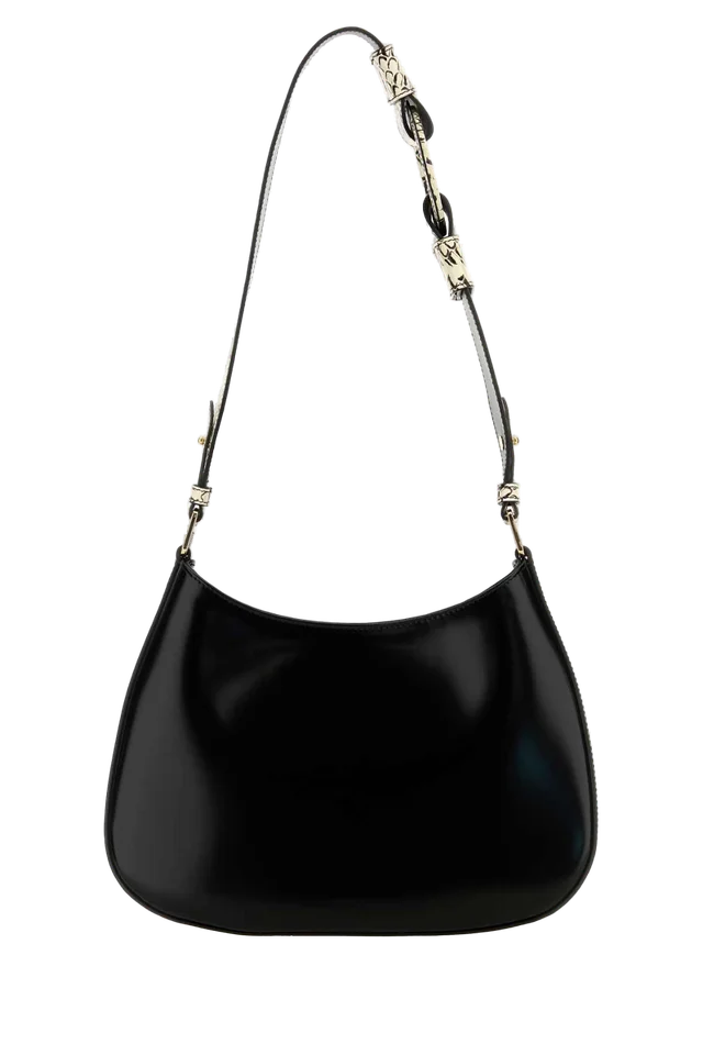 Prada Cleo Shoulder Bag — Black Vitello-homalopsis Buccata in Black Leather from HEWI, photo 2 of 2