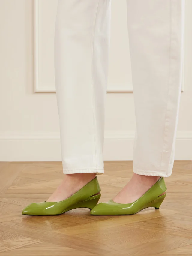 JIL SANDER Slingback leather pumps in Green, photo 2 of 2 from NET-A-PORTER (Canada)