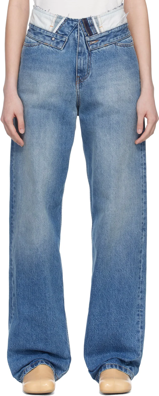 MM6 Maison Margiela Blue Straight-Leg Jeans, photo 5 of 8 from SSENSE