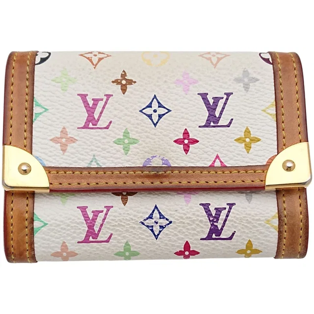 Louis Vuitton Coin Case Porte-Monnaie Pla Monogram Multicolor Blanc in White Leather from The Reluxe