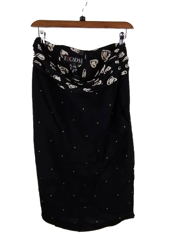 Escada Vintage High-Waisted Skirt Black Size: M in Black Wool from Oxfam Online Shop