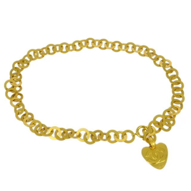 Chanel Heart Chain Belt Gold 95P in Gold from AMORE Vintage Tokyo