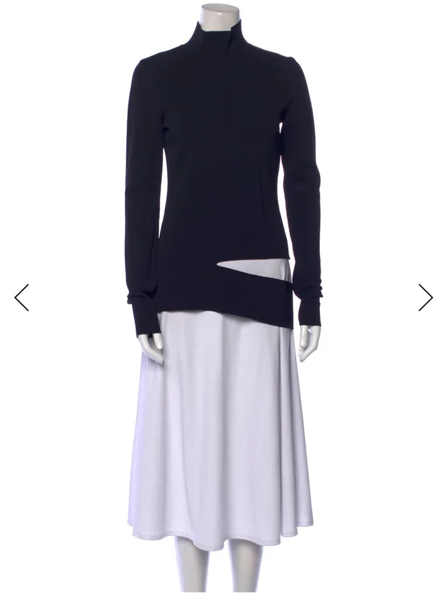 Proenza Schouler Long-Sleeve Cutout Midi Top in black from Poshmark