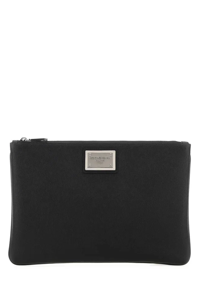 Dolce & Gabbana Leather And Nylon Clutch — Black Wallet in Black Nylon from HEWI