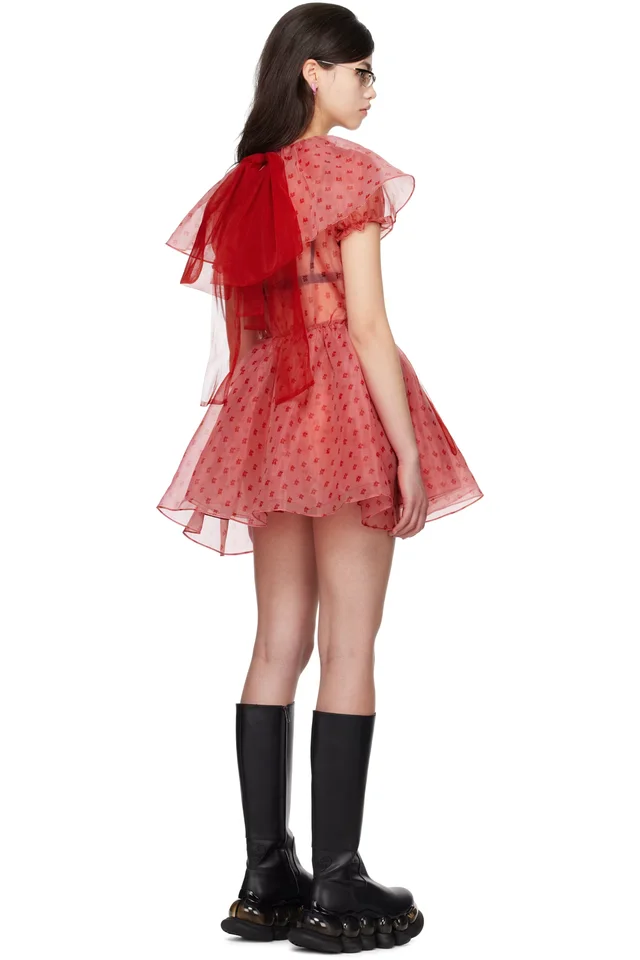 I'm Sorry by Petra Collins SSENSE Exclusive Red JennyFax Edition Tulle Minidress, photo 3 of 5 from SSENSE
