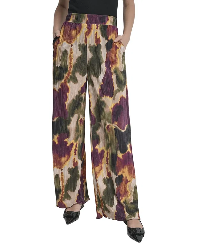 DKNY Printed Plisse Wide Leg Pant, image 1 of 1 from Rue La La