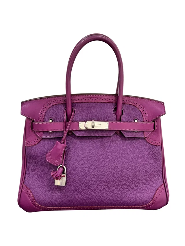 Hermès Birkin 30 Ghillies Anemone Togo Swift PHW #R Square in Togo leather from Luxury Promise