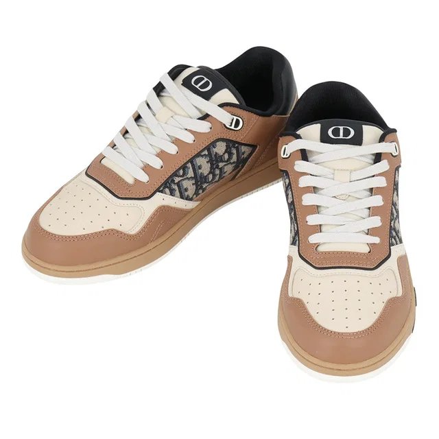 Dior B27 Low-Top Sneakers Beige/Brown3SN272ZIR Canvas Leather Size 41 in Beige Canvas from GALLERY RARE