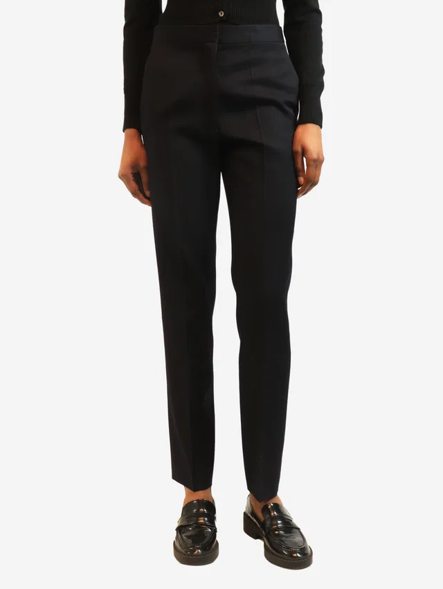 Jil Sander Navy tailored wool trousers - size UK 6 in Navy Wool from Sign of the Times