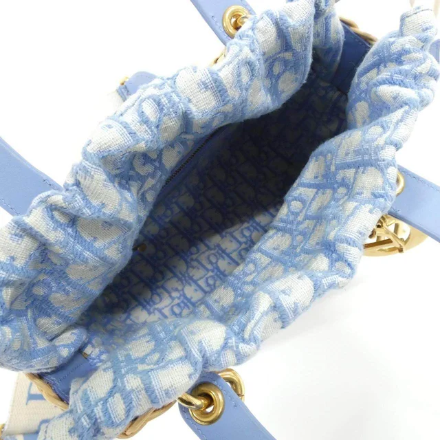 Dior OBLIQUE Wicker Canvas Handbag in Blue Wicker from LuxUness, photo 8 of 8