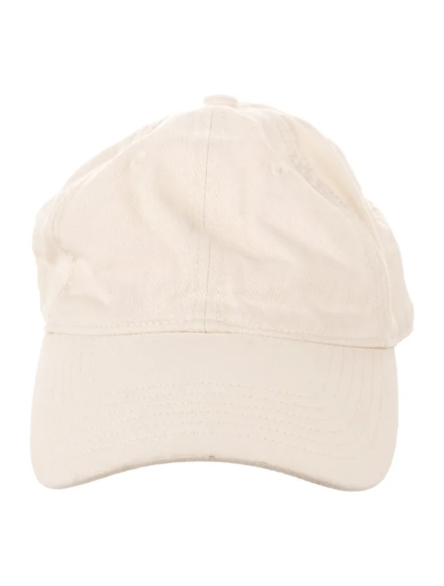 TOTEME Leather-Trim Embroidered Cap in Leather from The RealReal