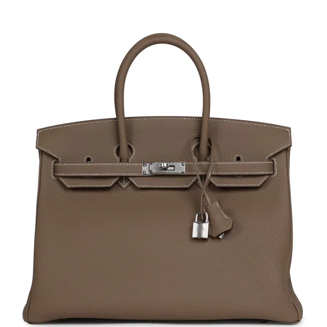 Hermès Birkin 35 Etoupe Togo Palladium Hardware in Taupe Togo leather from Madison Avenue Couture