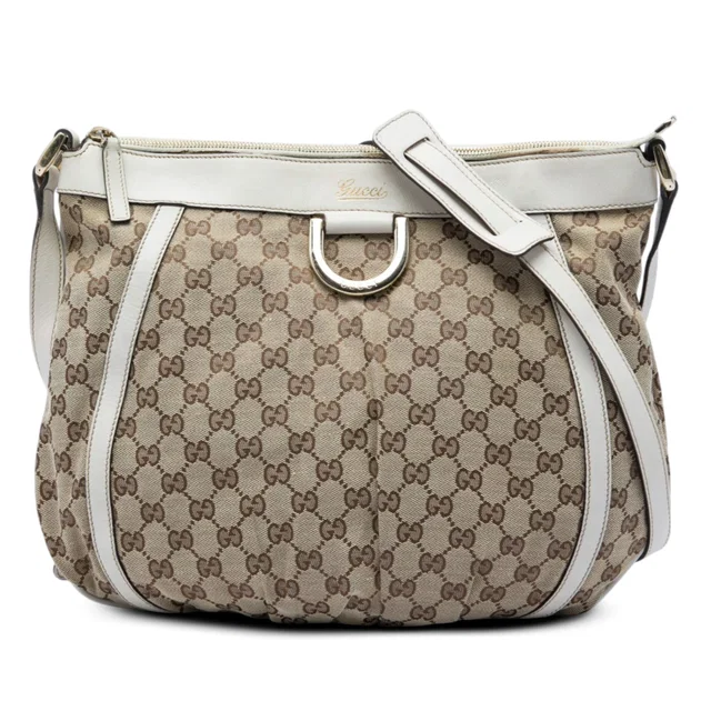 Beige Gucci GG Canvas Abbey D Ring Crossbody in Beige Canvas from Designer Revival