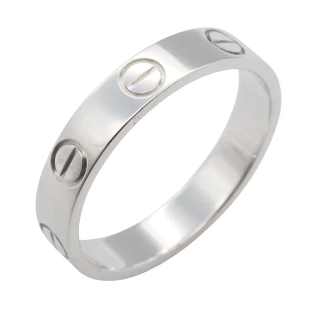 Cartier Mini Love Au750 White Gold Ring Size 10 in White from LuxUness