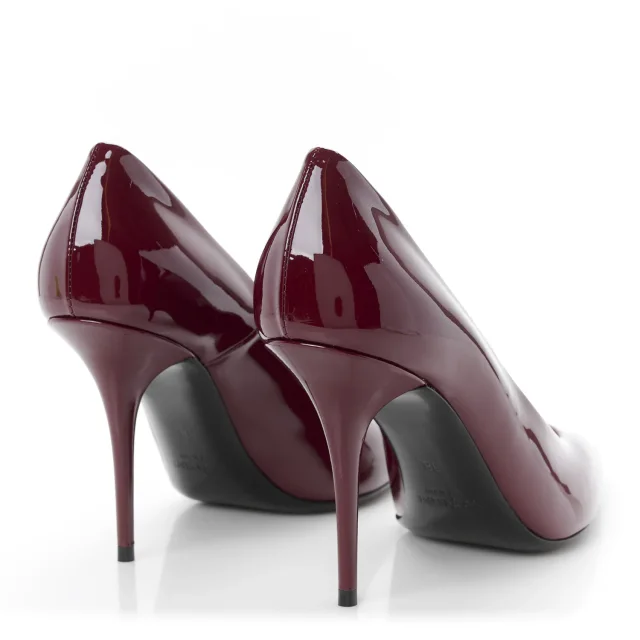 Saint Laurent Vernice Seta Soft Norma 90 Pumps 38 Grenat in Patent leather from FASHIONPHILE, photo 5 of 10