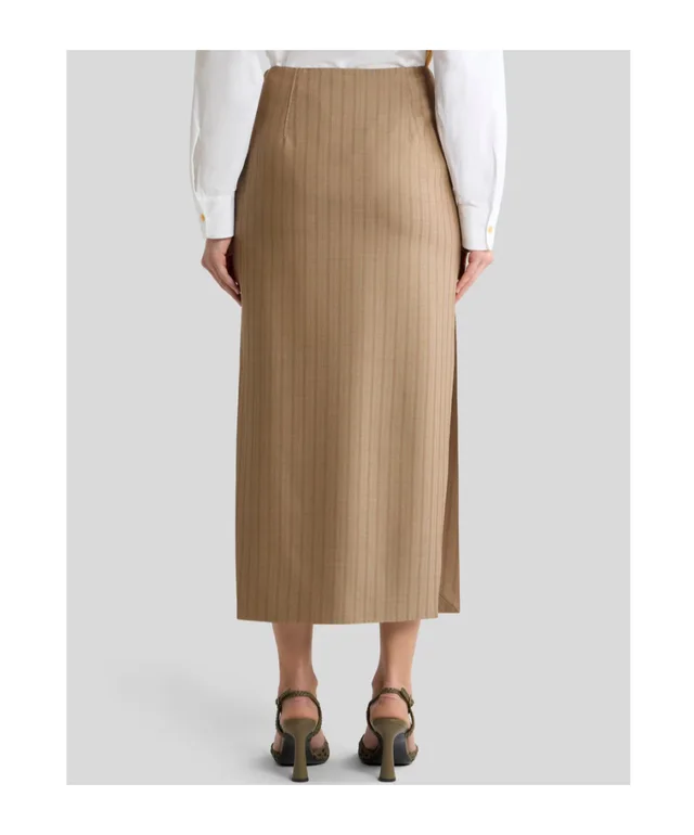 Etro WOOL JACQUARD MIDI SKIRT WITH STRIPED PATTERN, photo 2 of 3 from SENSER