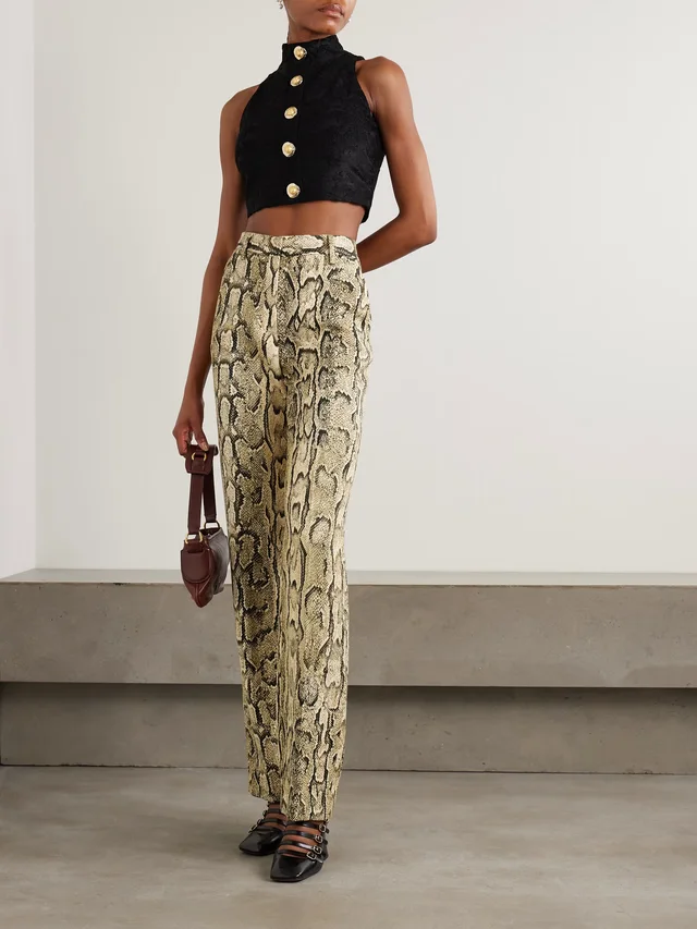 BALMAIN Cropped button-embellished jacquard top in Black, photo 2 of 2 from NET-A-PORTER (Canada)