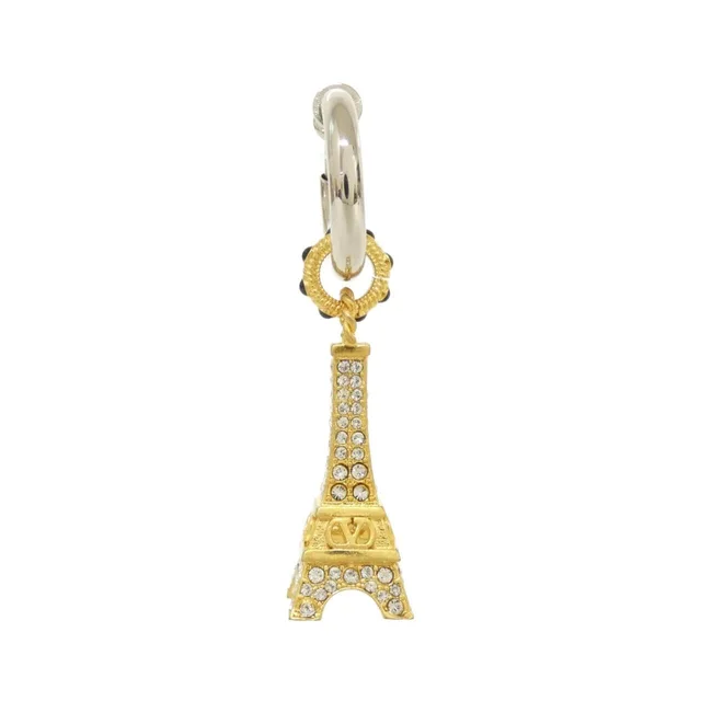 Valentino Garavani 7Y2J0AM8VTI Earrings in ALA/CLEAR / GOLD+SILVER hardware 横x縦: 5.1cmx1.3cm from KOMEHYO