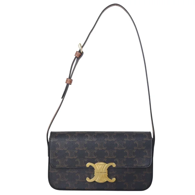 Celine Triomphe Claude Canvas Shoulder Bag in Canvas from Luxe.It.Fwd