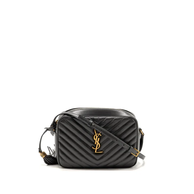 Saint Laurent Lou Camera Bag Calfskin Slight Grey GHW in Grey Calfskin from EMIER