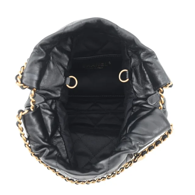 Chanel CHANEL22 BlackAS3980 Shiny Calf Leather Size Mini in Calfskin from GALLERY RARE, photo 6 of 17