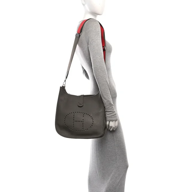 Hermès Taurillon Clemence Amazone Evelyne III GM Etain in Taupe Clemence leather from FASHIONPHILE, photo 2 of 10