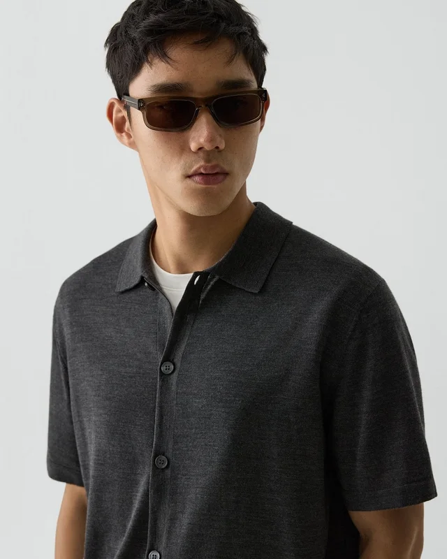 Theory Button-Up Sweater in Regal Wool, photo 5 of 6 from Theory