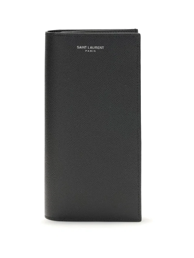 Saint Laurent Grained Leather Wallet — Black Calf Bos Taurus in Black Caviar leather from HEWI