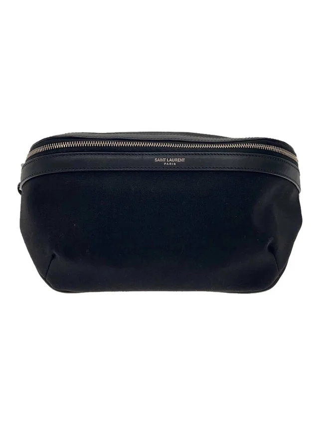 Saint Laurent Leather Trimmed Canvas Belt Bag Canvas Leather Black in black Canvas from Poshmark