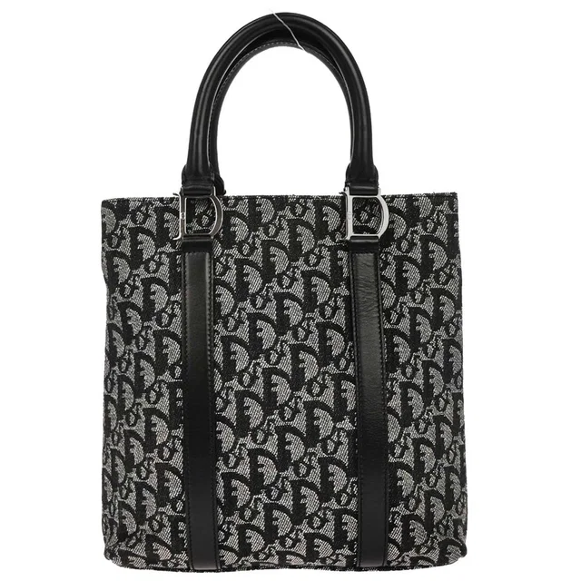 Dior Black Trotter Tote Handbag in Black Canvas from AMORE Vintage Tokyo