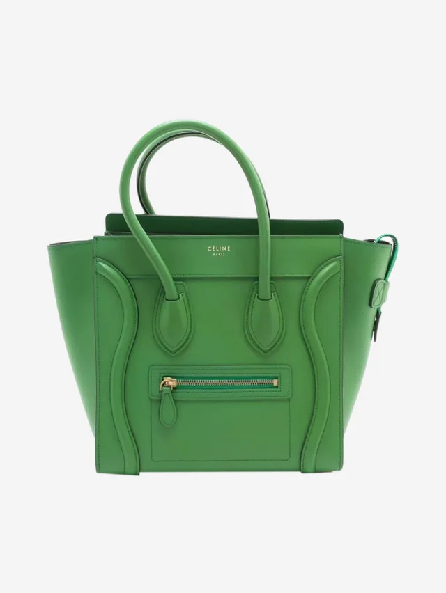 Celine Green Micro Luggage bag in Green Leather from Sign of the Times