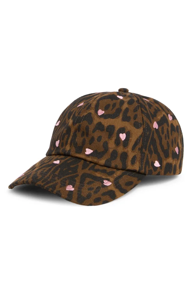 BCBGeneration Heart Embroidered Leopard Baseball Cap from Nordstrom Rack, photo 1 of 1