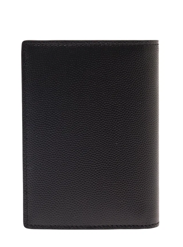 Saint Laurent Grain De Poudre Calfskin Card Case — Black Cases in Black Calfskin from HEWI