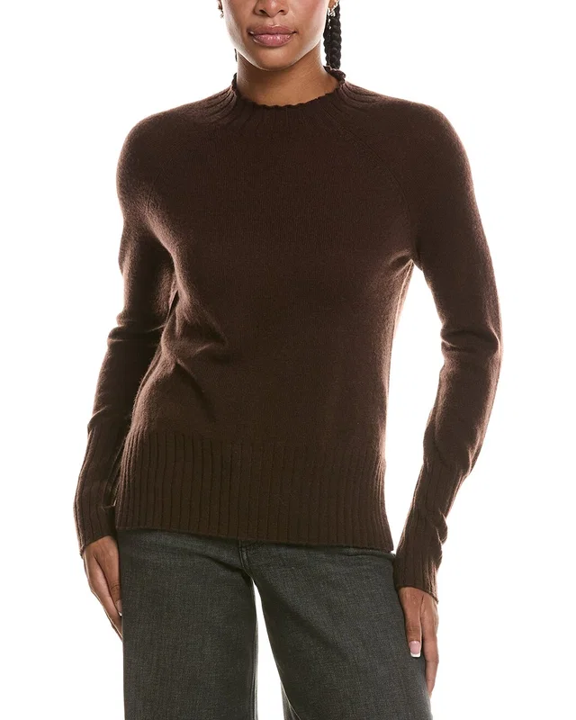 Forte Cashmere Basic Trim Low Funnel 100% Cashmere Pullover, image 1 of 1 from Rue La La