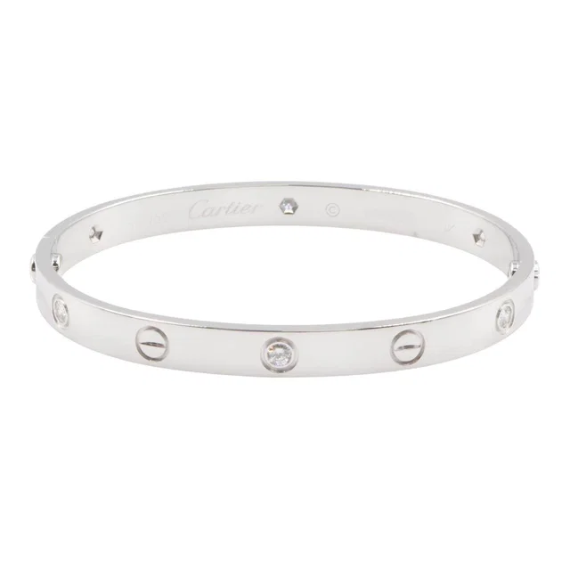 Cartier LOVE Au750 Diamond Bracelet Size 18 from LuxUness