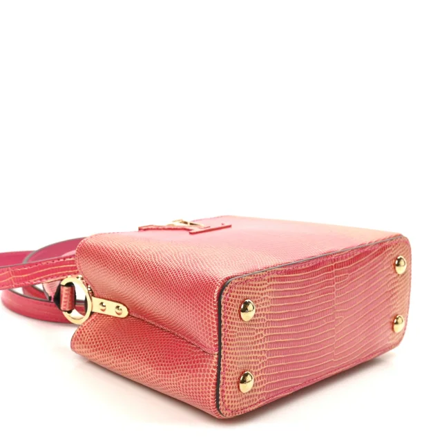 Louis Vuitton Metallic Lizard Capucines Mini Fuchsia Gold in Pink Lizard from FASHIONPHILE, photo 8 of 9
