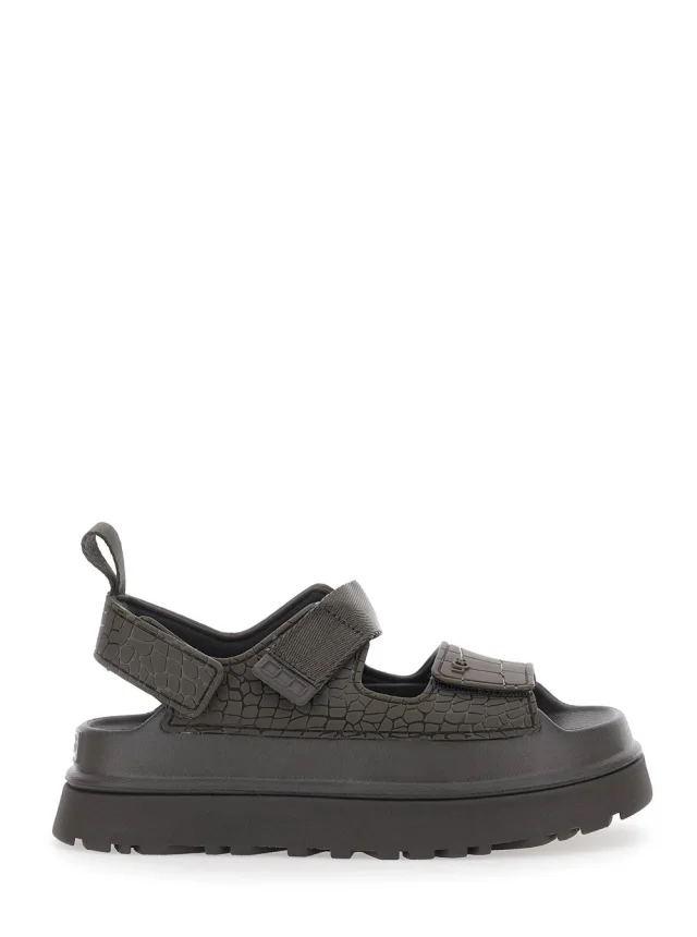 Ugg W GOLDENGLOW EMBOSSED Brown Leather Sandals for Women in Brown 83% Synthetic 17% Textile from Gaudenzi Boutique, photo 1 of 1