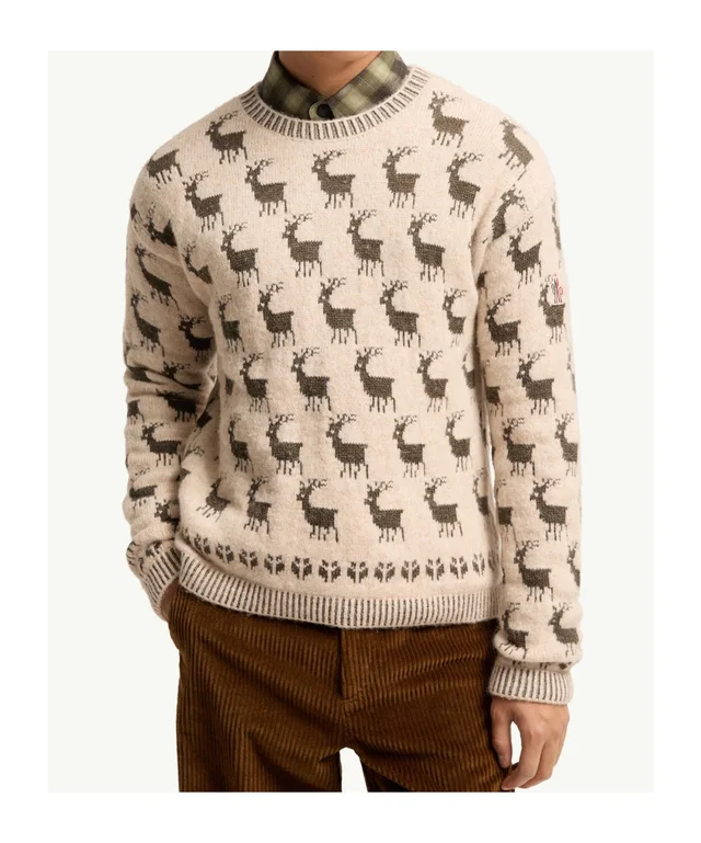 Moncler Grenoble Fair Isle Crew Neck Knitted Sweater, photo 2 of 6 from SENSER
