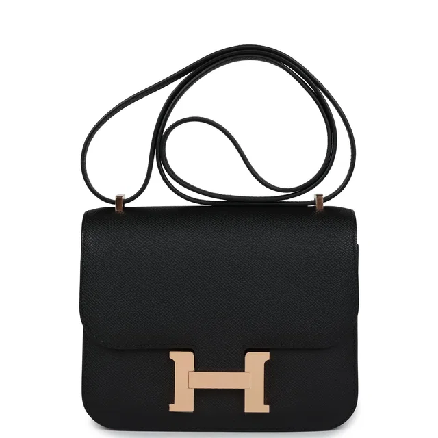 Hermès Constance 18 Black Epsom Rose Gold Hardware in Black Epsom leather from Madison Avenue Couture