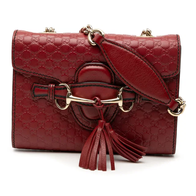 Red Gucci Mini Microguccissima Emily Crossbody in Red Leather from Designer Revival