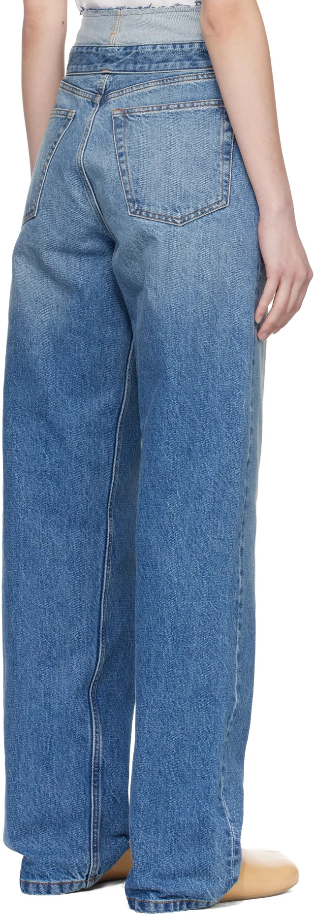 MM6 Maison Margiela Blue Straight-Leg Jeans, photo 7 of 8 from SSENSE